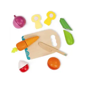 Juegos de aprendizaje - verduras de madera para cortar Petit Jour image-1