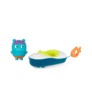 Bath toy boat with captain Petit Jour Hippo image-0