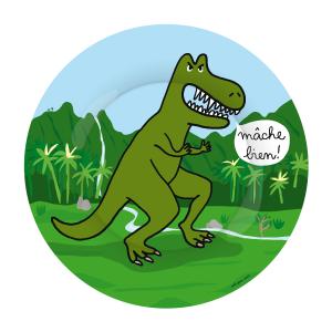 di923l-assiette-a-dessert-bebe-petit-jour-les-dinosaures-tyrannosaure-vert-20-cm