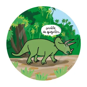 Dziecięcy talerz deserowy petit jour les dinosaures tricératops image-0
