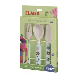 Cubiertos para bebés Petit Jour Elmer (x3) image-1