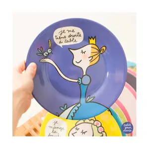 Piatto da dessert per bambini petit jour princesse ''je me tiens droite...'' image-1