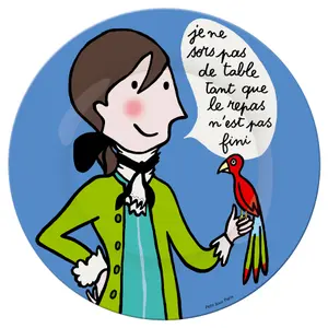 Assiette à dessert bébé petit jour prince ''je ne sors pas de table...'' image-0