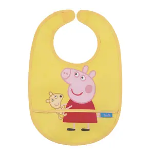 Baby bib with oilcloth Petit Jour Peppa Pig image-0