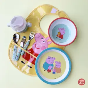 Baby bib with oilcloth Petit Jour Peppa Pig image-3