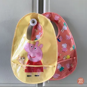 Baby bib with oilcloth Petit Jour Peppa Pig image-2