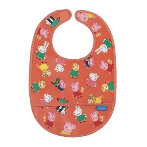 Baby bib with oilcloth Petit Jour Peppa Pig All Over image-0