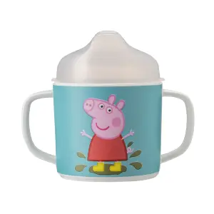 Taza antideslizante de dos asas con boquilla extraíble para bebés Petit Jour Peppa Pig image-1