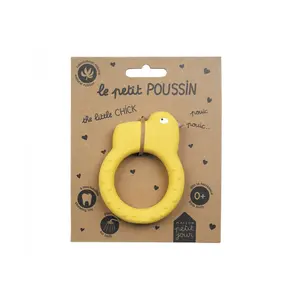 Rubber chick teething ring for baby Petit Jour image-1