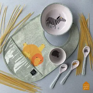 Baby bib with oilcloth Petit Jour La Savane image-1