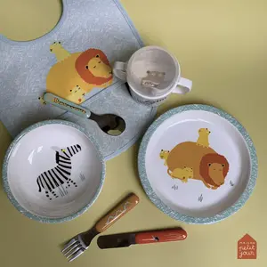 Baby bib with oilcloth Petit Jour La Savane image-3