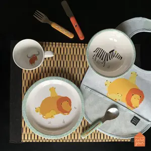 Baby bib with oilcloth Petit Jour La Savane image-4