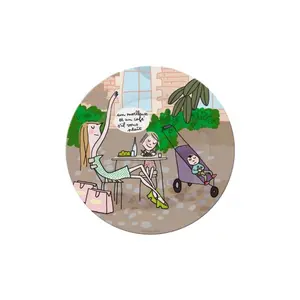 Assiette à dessert bébé petit jour terrasses parisiennes ''sortie avec les enfants'' image-0