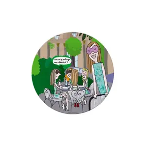 Assiette à dessert bébé petit jour terrasses parisiennes ''entre copines'' image-0