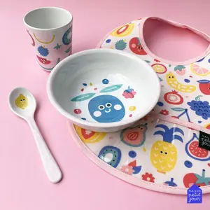 Baby bib with oilcloth Petit Jour All Over Tutti Frutti image-1