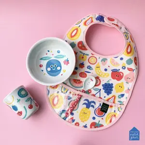 Baby bib with oilcloth Petit Jour All Over Tutti Frutti image-2