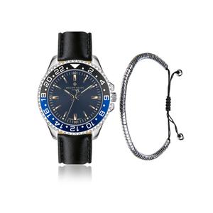 Reloj con pulsera acolchada y cosida suave Philipp Blanc Bulle