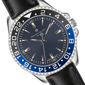 Reloj con pulsera acolchada y cosida suave Philipp Blanc Bulle image-2