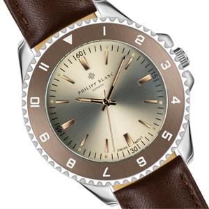 Horloge en leren band Philipp Blanc Avenches image-1