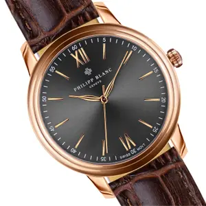 Crocodile leather watch Philipp Blanc Geneva image-5