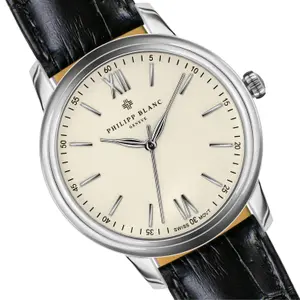 Armbanduhr Krokodil-Leder Philipp Blanc Geneva image-1