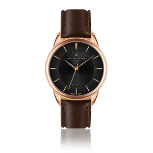 Leather watch Philipp Blanc