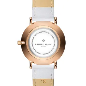 Montre cuir Philipp Blanc Lausanne image-1