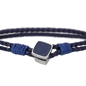 Genuine leather and stainless steel bracelet Philipp Blanc Martin image-1