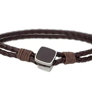 Genuine leather and stainless steel bracelet Philipp Blanc Martin image-1