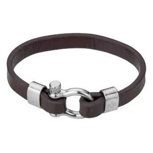 Genuine leather and stainless steel bracelet Philipp Blanc Paul image-0