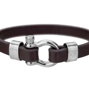 Genuine leather and stainless steel bracelet Philipp Blanc Paul image-1
