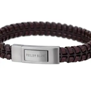 Genuine leather and stainless steel bracelet Philipp Blanc Andreas image-1