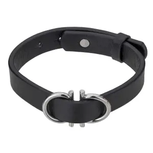 Bransoleta ze skóry naturalnej i stali nierdzewnej Philipp Blanc Christian