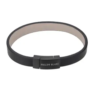 Armband aus echtem Leder und Edelstahl Philipp Blanc Anton image-0