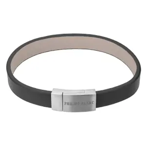 Pulseira em pele genuína e aço inoxidável Philipp Blanc Anton image-0