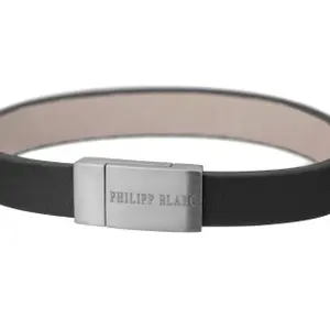 Pulseira em pele genuína e aço inoxidável Philipp Blanc Anton image-1