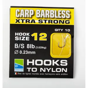Haken zonder weerhaken Preston Carp Xtra Strong Hooks To Nylon Size 14 image-0
