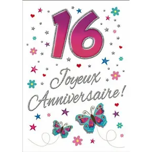 Tarjeta doble Piccadilly Greetings 16 Joyeux Annversaire image-0