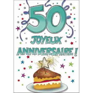 Dvojitá karta Piccadilly Greetings 50 Joyeux Annversaire image-0