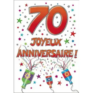 Tarjeta doble Piccadilly Greetings 70 Joyeux Annversaire image-0