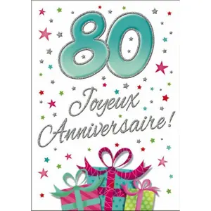 Doppelte Karte Piccadilly Greetings 80 Joyeux Annversaire image-0
