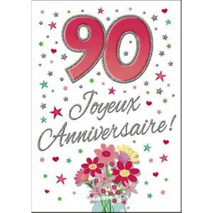 Doppelte Karte Piccadilly Greetings 90 Joyeux Annversaire image-0