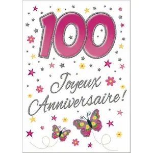 Double card Piccadilly Greetings 100 Joyeux Annversaire image-0