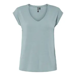 T-shirt da donna a righe Pieces Billo Lurex image-0