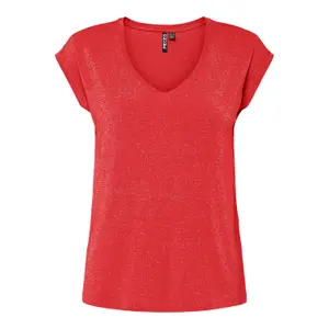 T-shirt da donna a righe Pieces Billo Lurex image-0