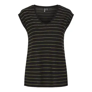 T-shirt da donna a righe Pieces Billo Lurex image-0