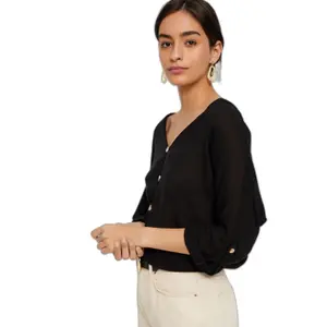Blouse 3/4 manches replier femme Pieces image-5