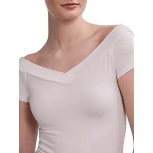 Damski t-shirt off-shoulder v-neck Pieces Maliva image-4