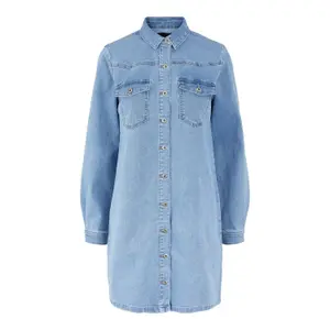 Robe en jean manches longues femme Pieces Perry image-0