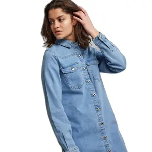 Robe en jean manches longues femme Pieces Perry image-4